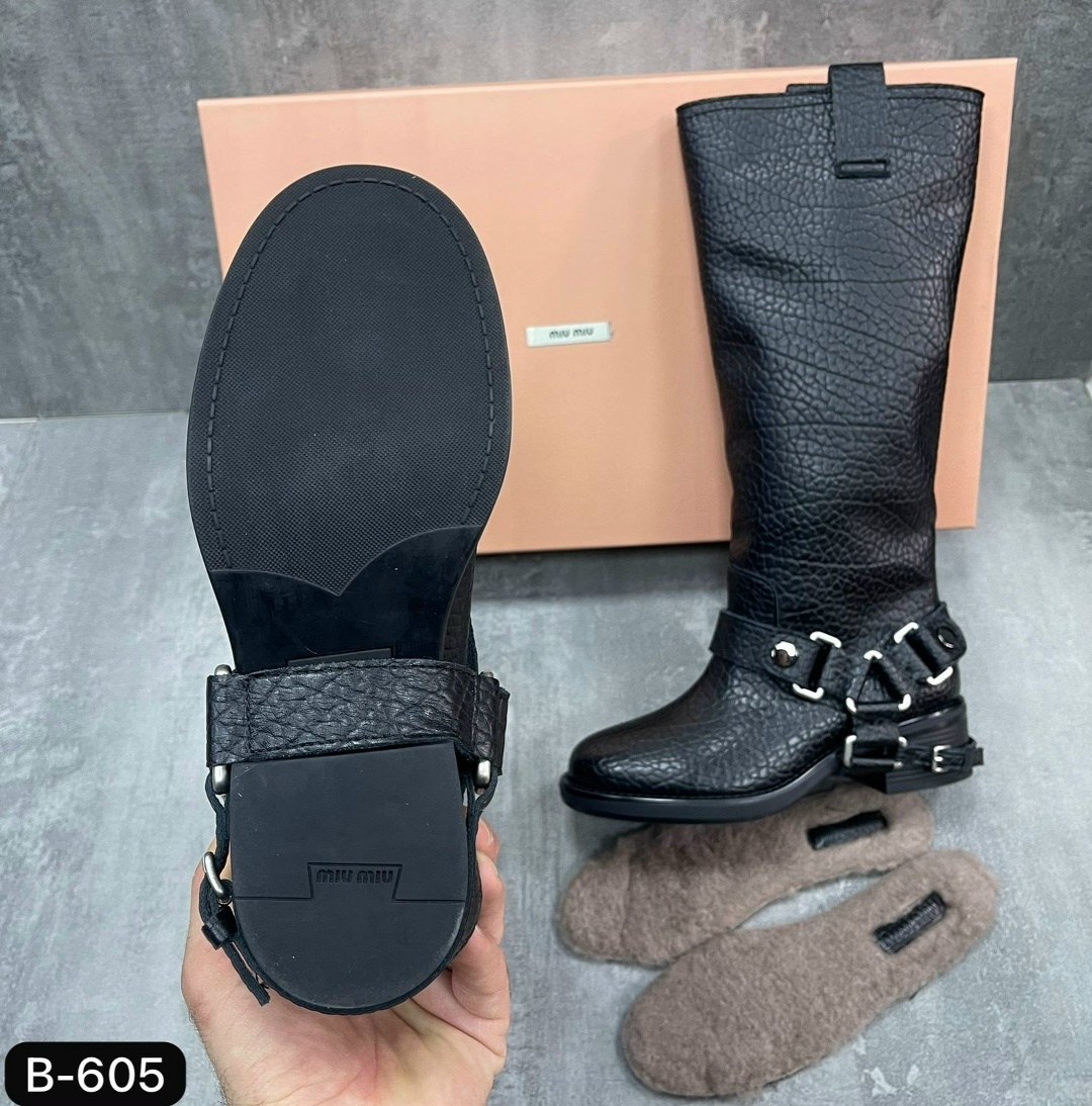 ,кожаные сапоги miu miu,женские сапоги,сапоги miu miu,сапоги