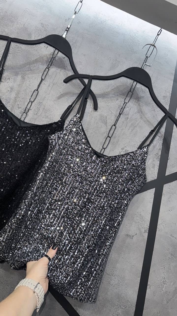 платье миди на бретелях с пайетками,женское платье с блестками,платье с блестками,топ с пайетками,топ с блестками
