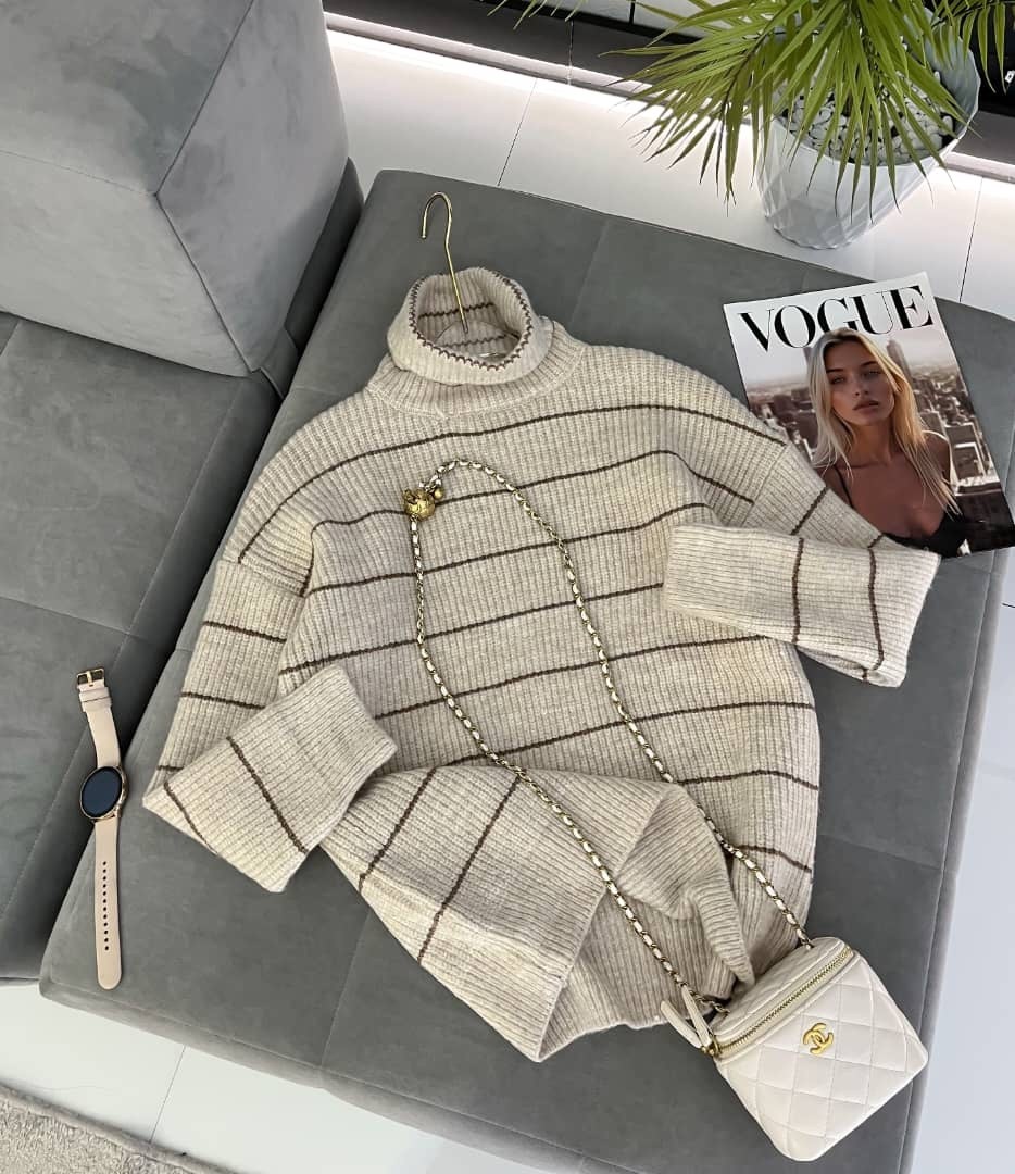 свитер в полоску,женские свитера,свитер с высоким воротником,свитер с высоким воротом,свитер