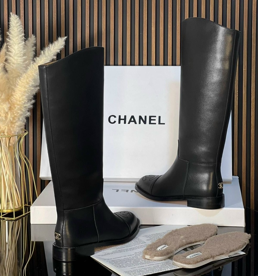 сапоги chanel,сапоги шанель,,женские брендовые кожаные сапоги chanel premium,брендовые сапоги