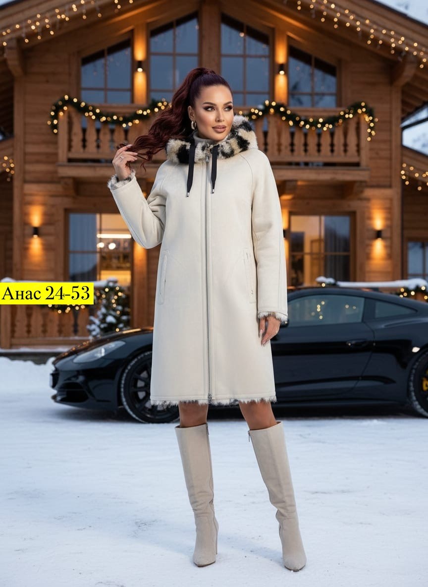пальто женское,пальто зимнее,пальто барашек,дубленка женская,дубленка shetti 2154 молочный