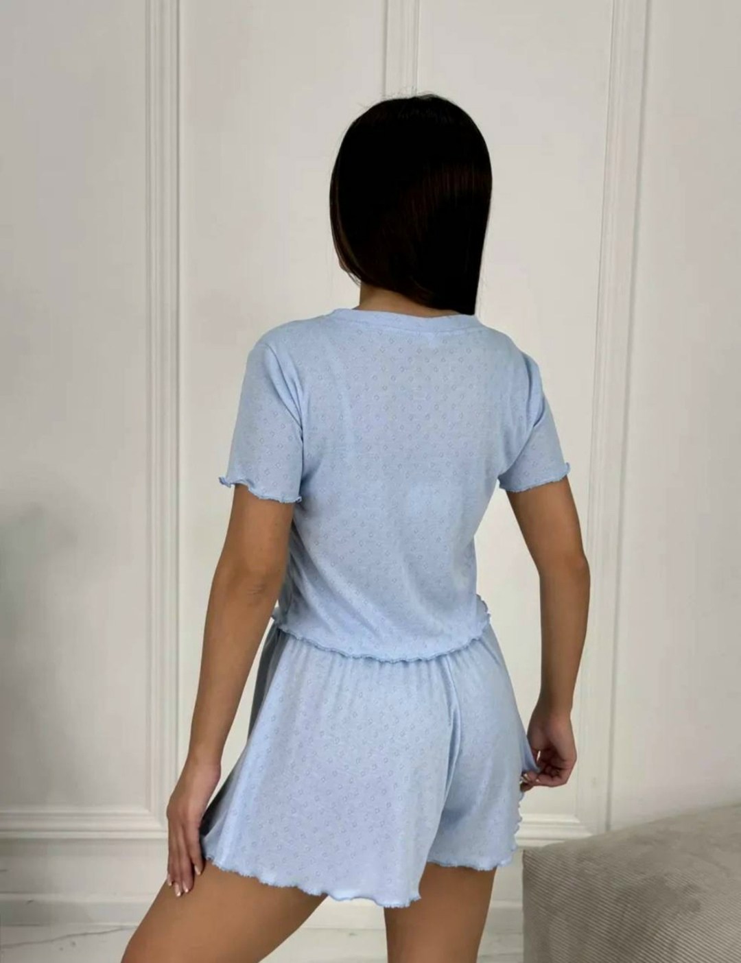 пижама женская с шортами,пижама голубая,пижамы женски,пижама с шортами,пижама женская с футболкой и шортами