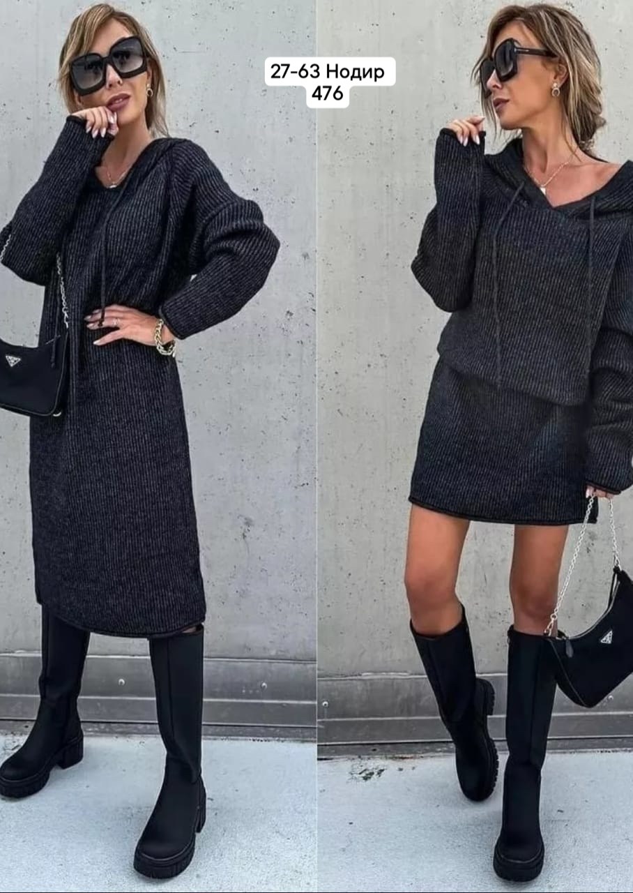 вязаное платье,вязаное платье туника,туника женская,платья с капюшоном,вязаное теплое платье