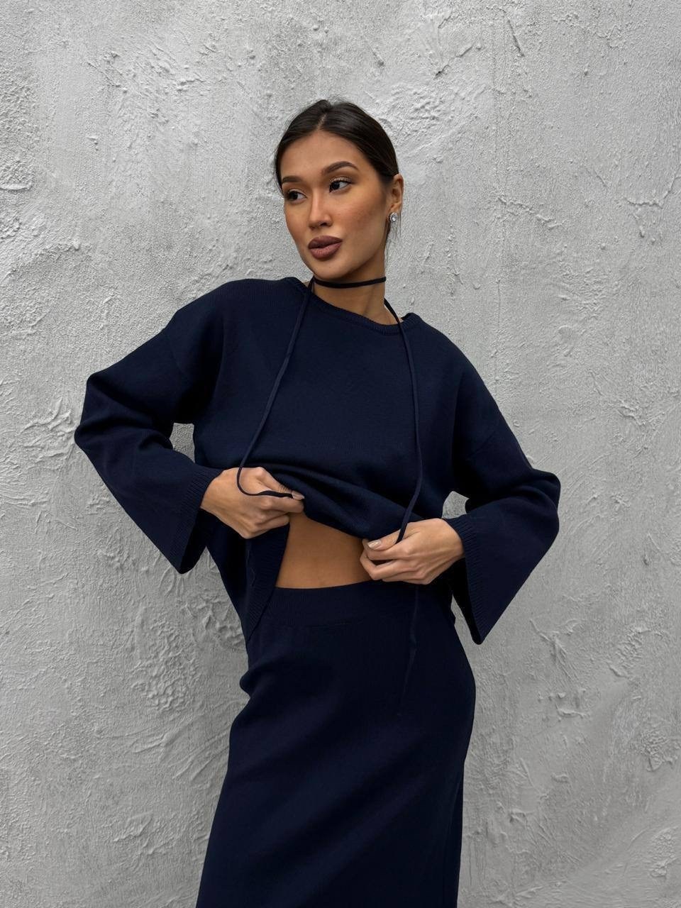 трикотажный костюм,женский костюм,элегантный вязаный костюм,трикотажный костюм с брюками осенний оверсайз vitalounge,комплект одежды sasheline