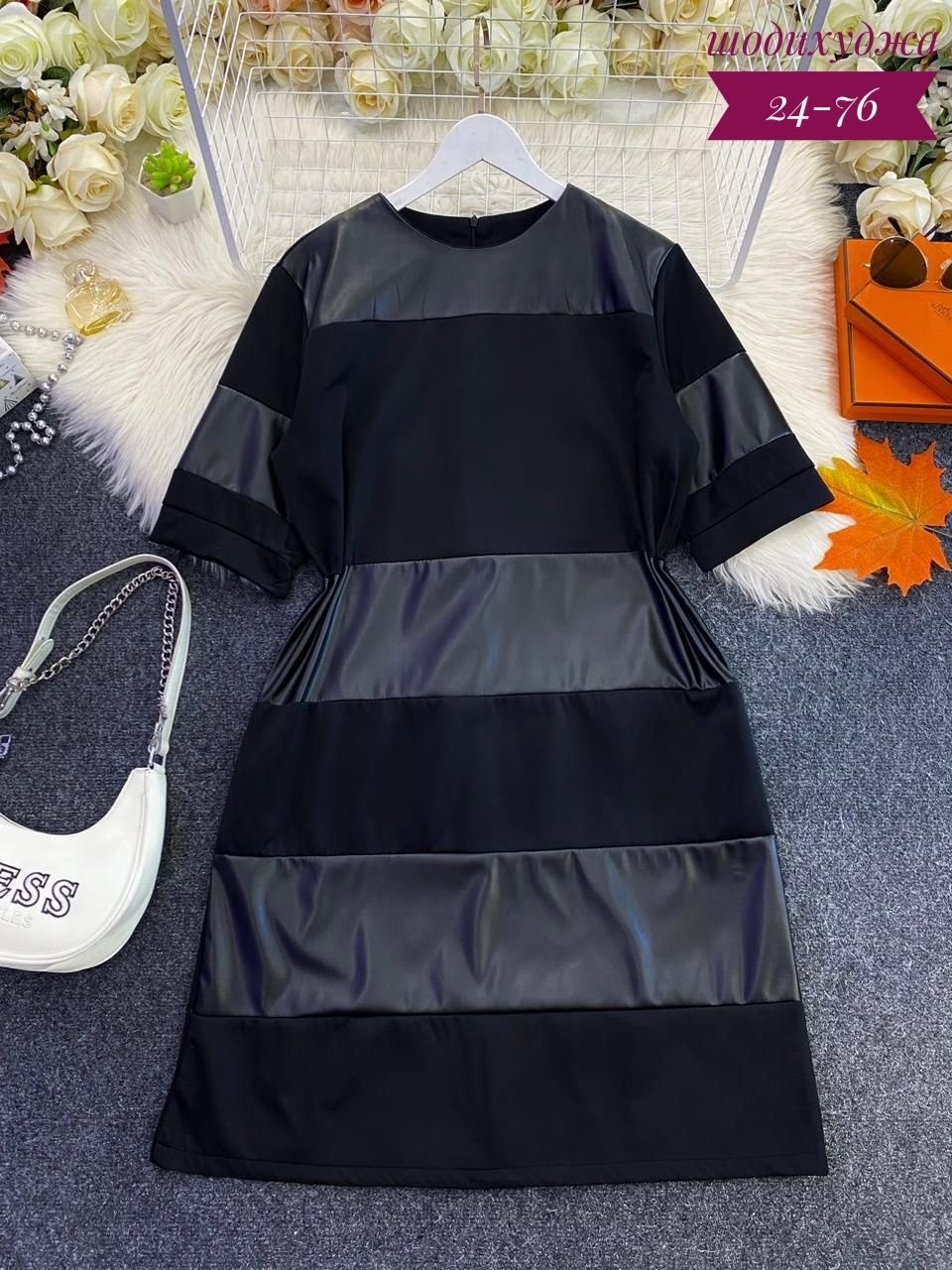 платье из экокожи,женское платье из экокожи,платье с кожаными вставками,женское платье больших размеров,платье комбинированное