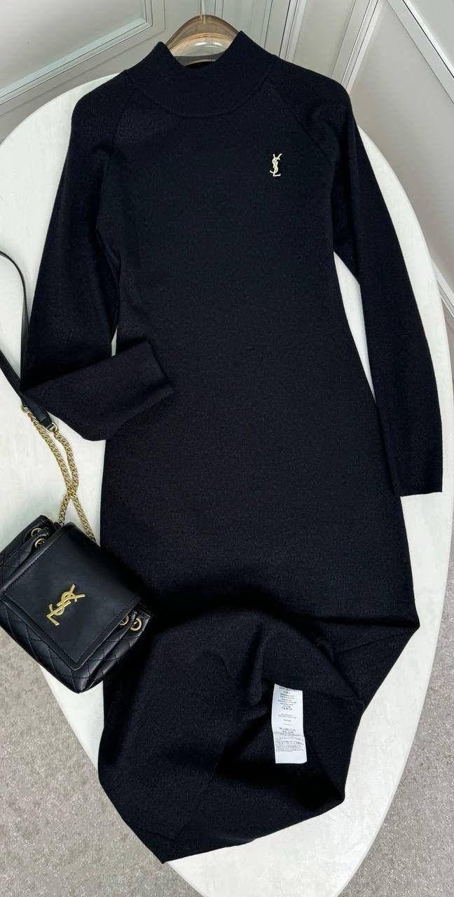 платье миди,трикотажное платье,платье,черное платье,платье джемпер