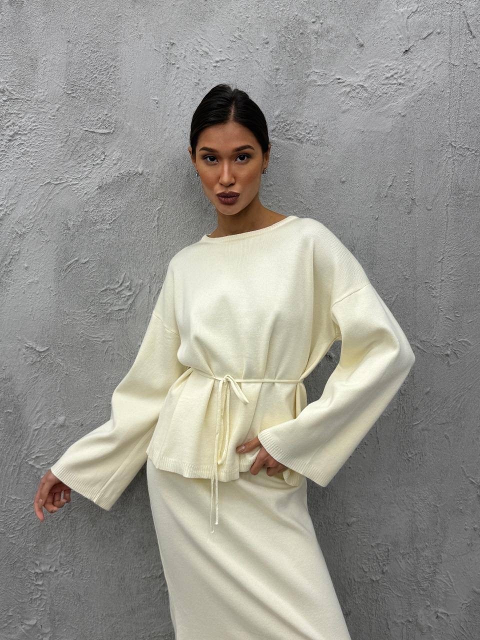 трикотажный костюм,женский костюм,элегантный вязаный костюм,трикотажный костюм с брюками осенний оверсайз vitalounge,комплект одежды sasheline