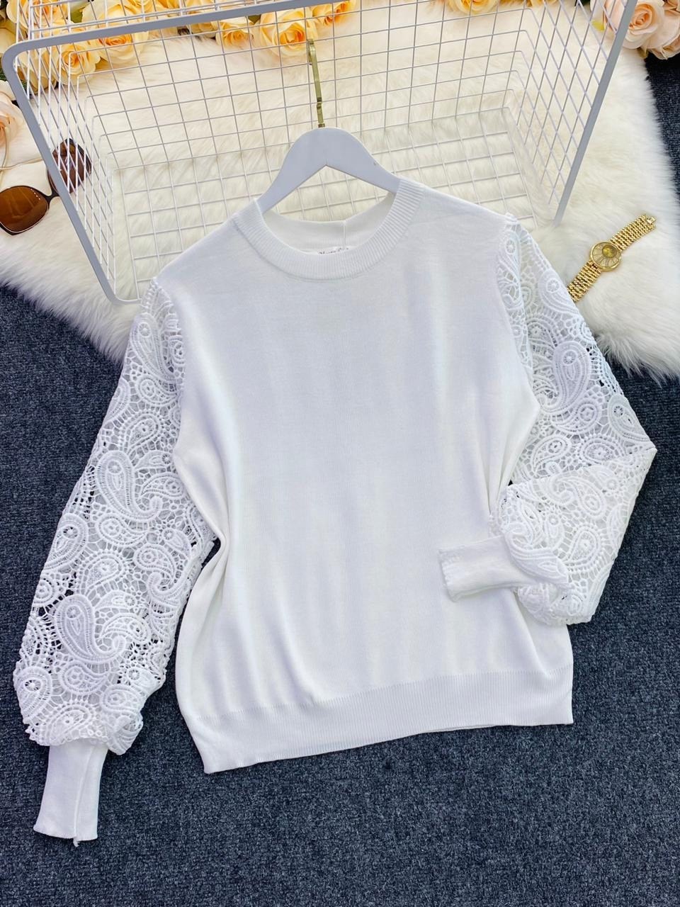 повседневная кофта,кофта женская,кофта с кружевными рукавами,нарядная кофта,кофта с ажурными рукавами