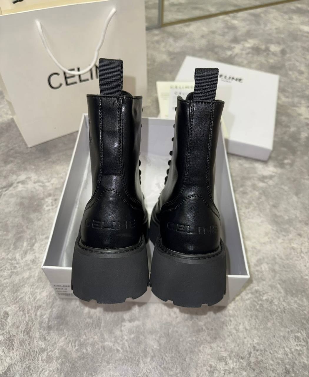 celine ботинки,женские ботинки celine,ботинки селин,женские ботинки celine 2025 черные кожаные,celine женские кожаные ботинки premium