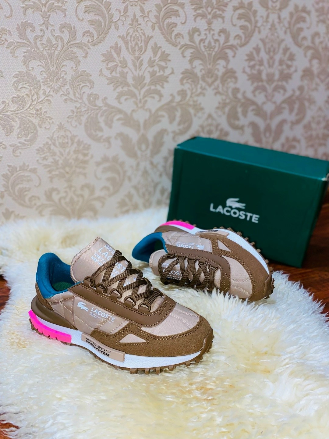 кроссовки lacoste,кроссовки женские lacoste elite active коричневый,кроссовки женские lacoste elite active спортивные дышащие,кроссовки для образа жизни женские низкие lacoste, цвет light brown/green,