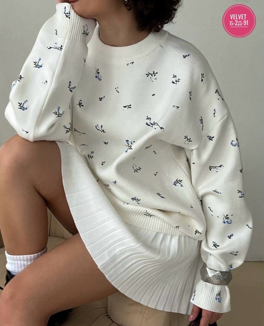 удлиненный свитер оверсайз в цветочек evona,свитер оверсайз,свитшот женская,женская кофта,свитер женский