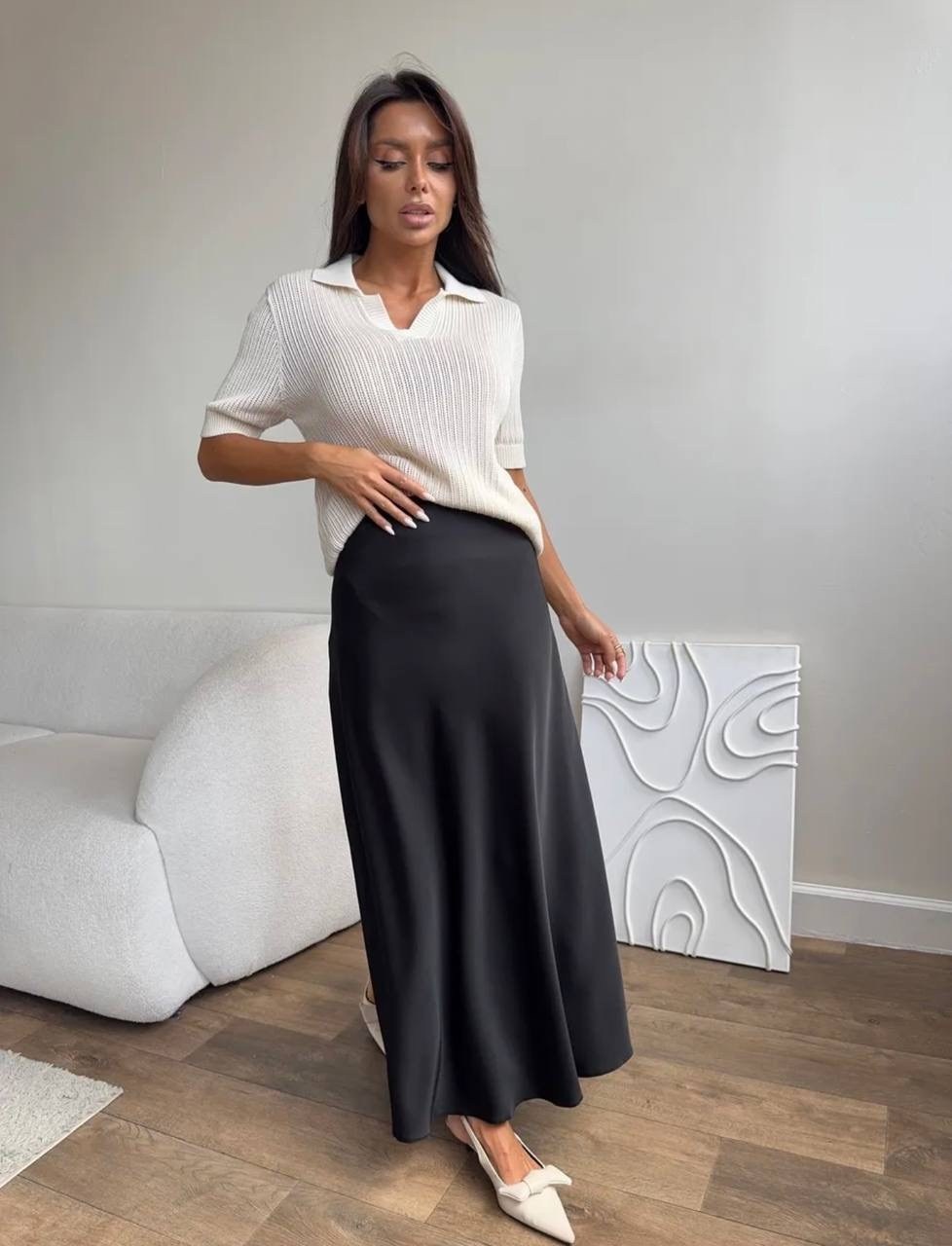 образ с атласной юбкой,атласная юбка,юбка мода,атласная юбка миди,шелковая юбка миди