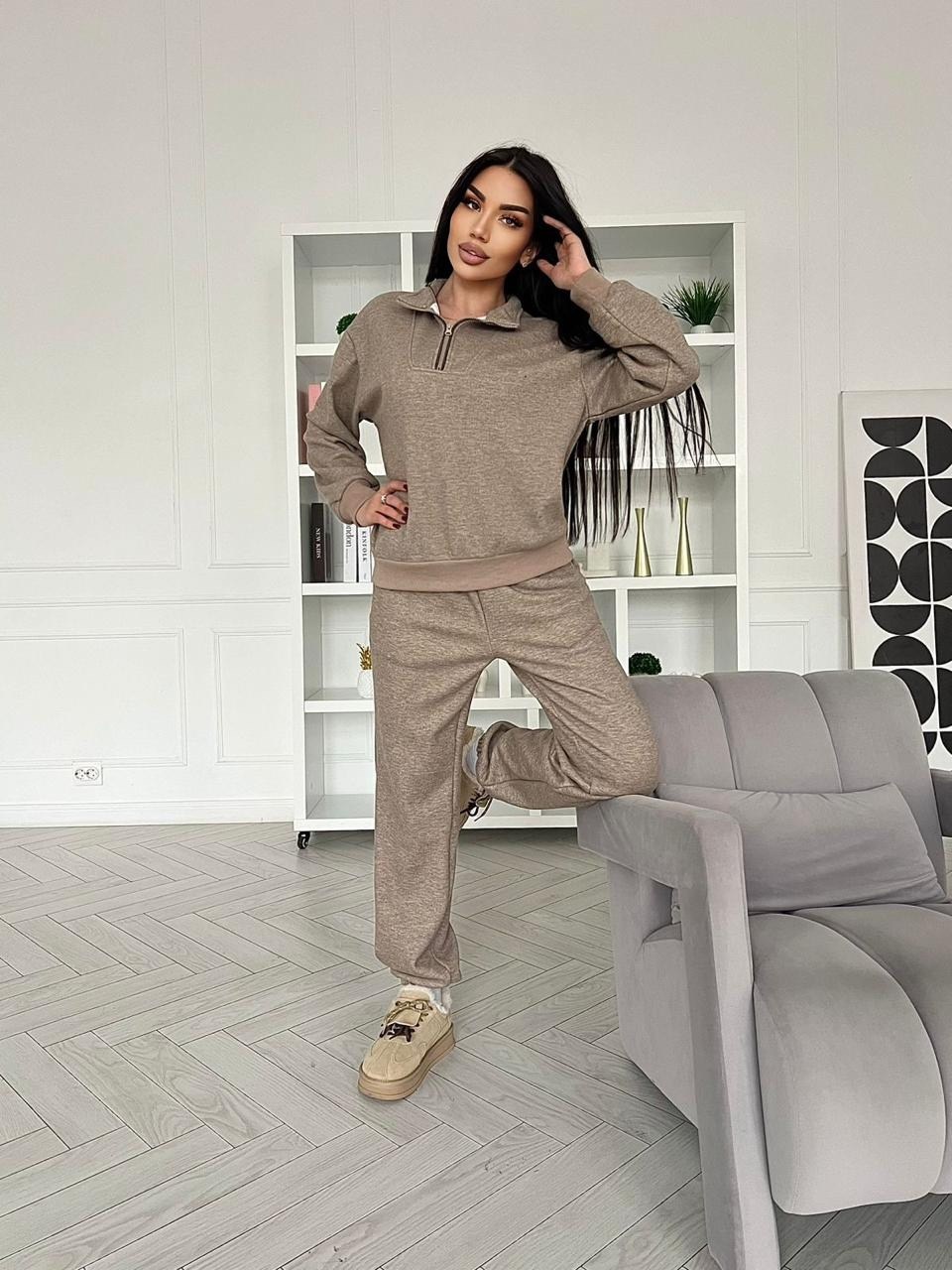 женский спортивный костюм на флисе,костюм женский спортивный толстовка и штаны арт. 1445324,костюм на флисе,спортивный костюм женский,костюм флис женский