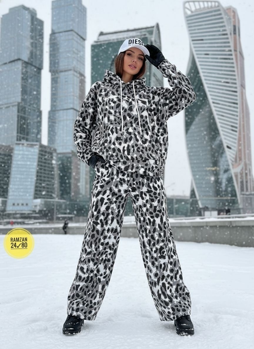 леопардовый костюм,костюм женский,костюм на флисе,спортивный костюм теплый осенний леопардовый majiko,спортивный костюм теплый брючный леопардовый majiko