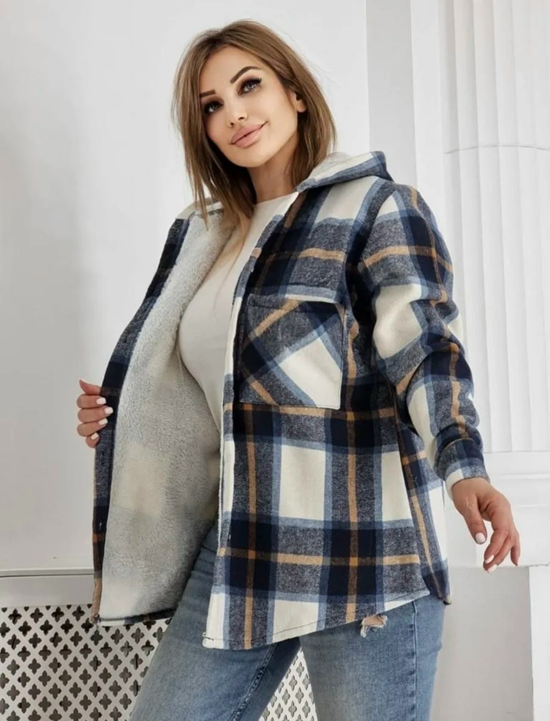 рубашки на меху,рубашка теплая,женская рубашка,рубашка теплая на меху,рубашка теплая в клетку удлиненная