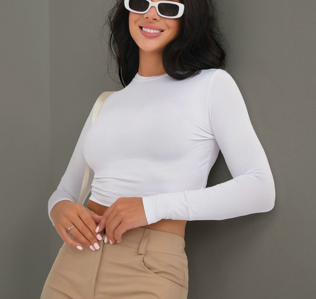 водолазка лонгслив без горла укороченная karelina,женский лонгслив укороченный,лонгслив женский укороченный белый,женский кроп топ,кроп топ с длинными рукавами