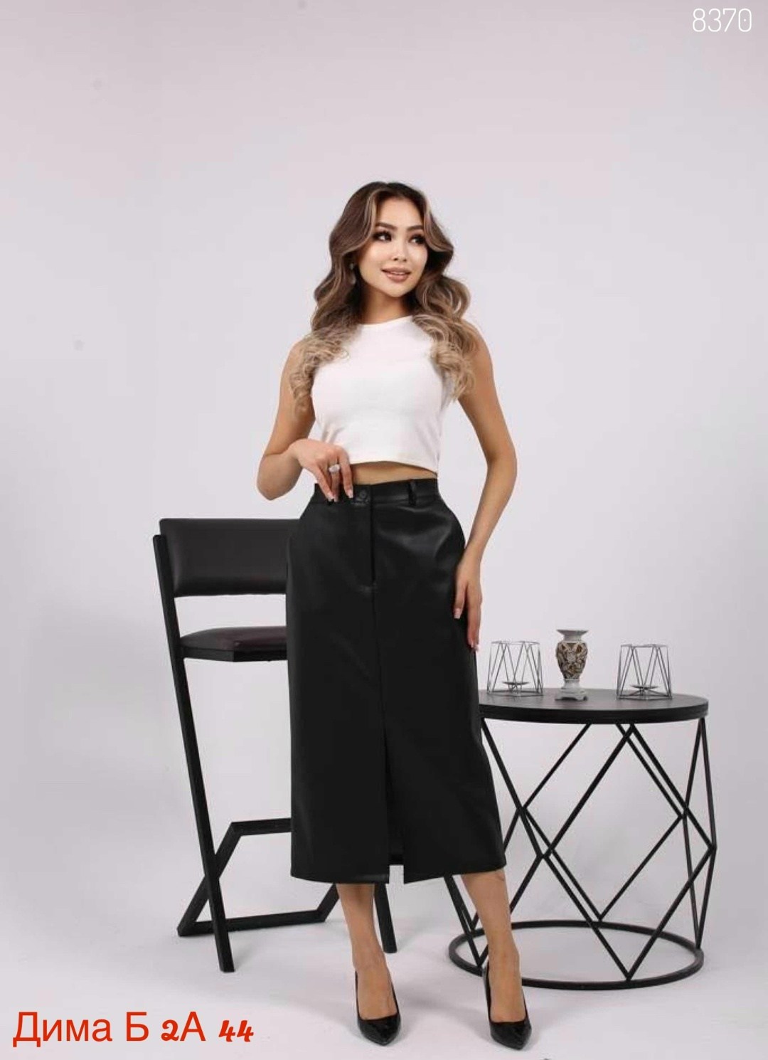 женская юбка из экокожи,юбка кожаная миди с разрезом,юбка женская,юбка из экокожи,юбка кожаная миди