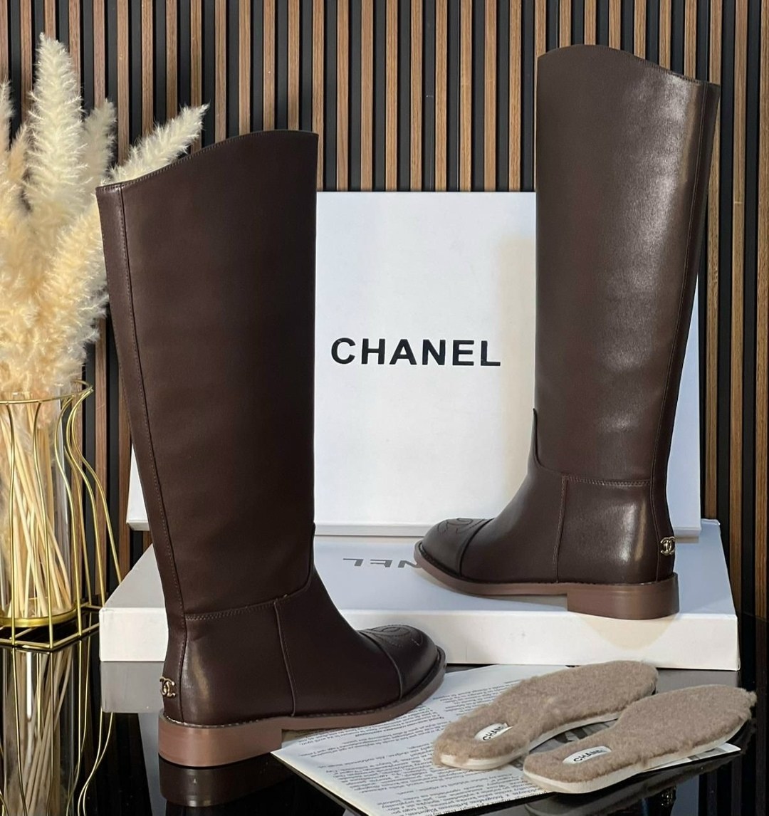 сапоги chanel,сапоги шанель,,женские брендовые кожаные сапоги chanel premium,брендовые сапоги