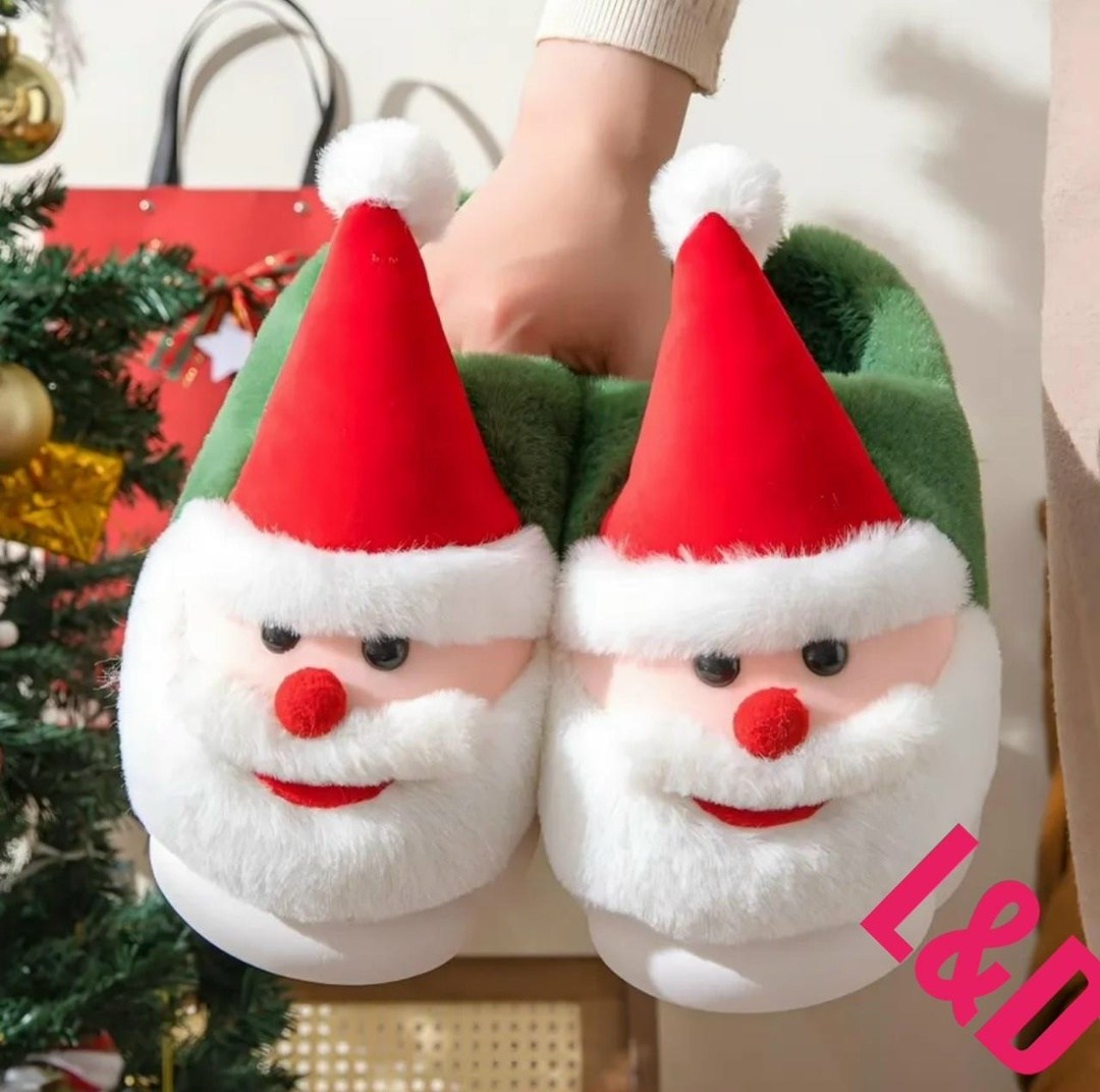 рождественские игрушечные туфли плюшевые тапочки санта-клауса,домашние тапочки,плюшевые тапочки,зимние тапочки,новогодние домашние тапочки