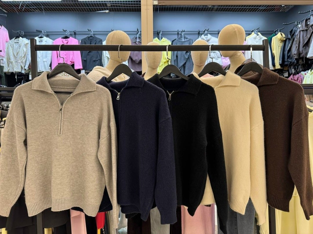 кофта женская,свитер оверсайз,свитер matreshka_love пуловер с молнией, кофта с замком, размер 42-46, молочный,женский свитер,вязаный женский свитер