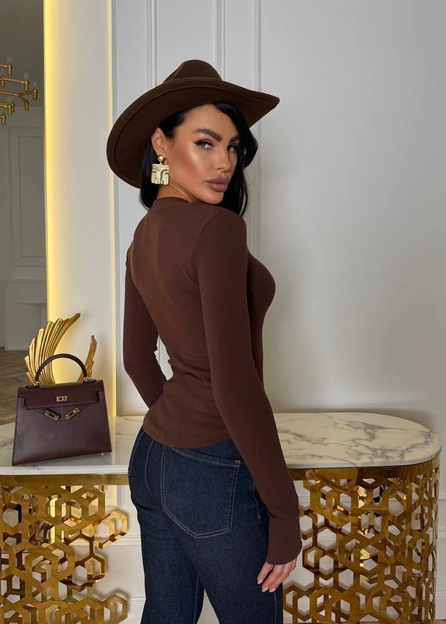 кофта женская,кофта,джемпер dava 4230 шоколад,лонгслив коричневый облегающий в рубчик me&mummy,джемпер