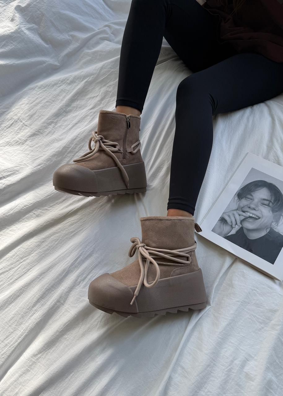 ,угги ботинки зимние на платформе,угги женские,замшевые ботинки inuikii серый,угги ботинки зимние на платформе fabriko цвет коричневый