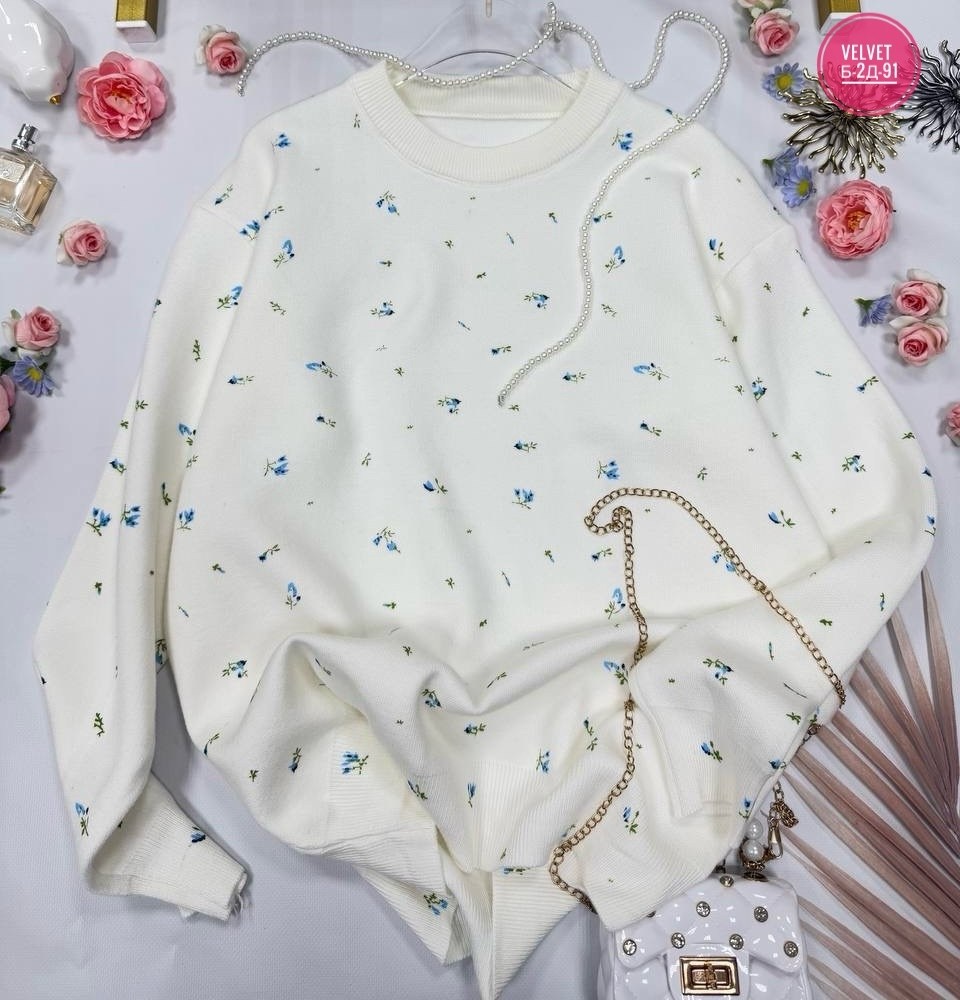 удлиненный свитер оверсайз в цветочек evona,свитер оверсайз,свитшот женская,женская кофта,свитер женский