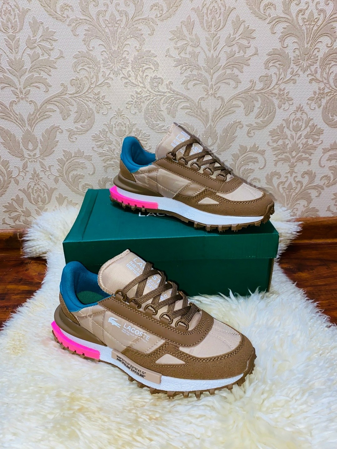 кроссовки lacoste,кроссовки женские lacoste elite active коричневый,кроссовки женские lacoste elite active спортивные дышащие,кроссовки для образа жизни женские низкие lacoste, цвет light brown/green,