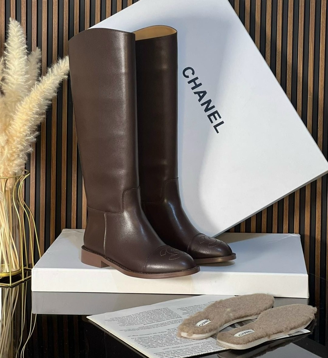 сапоги chanel,сапоги шанель,,женские брендовые кожаные сапоги chanel premium,брендовые сапоги