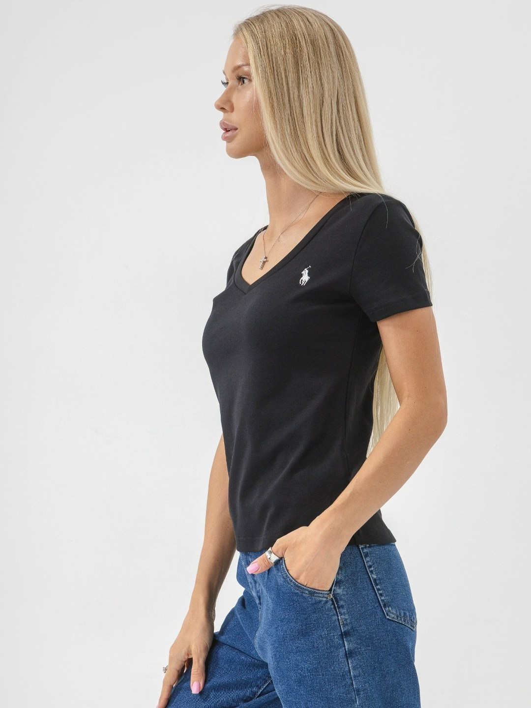 футболка женская,джинсы женские,одежда для женщин,футболка базовая большая,черная футболка женская