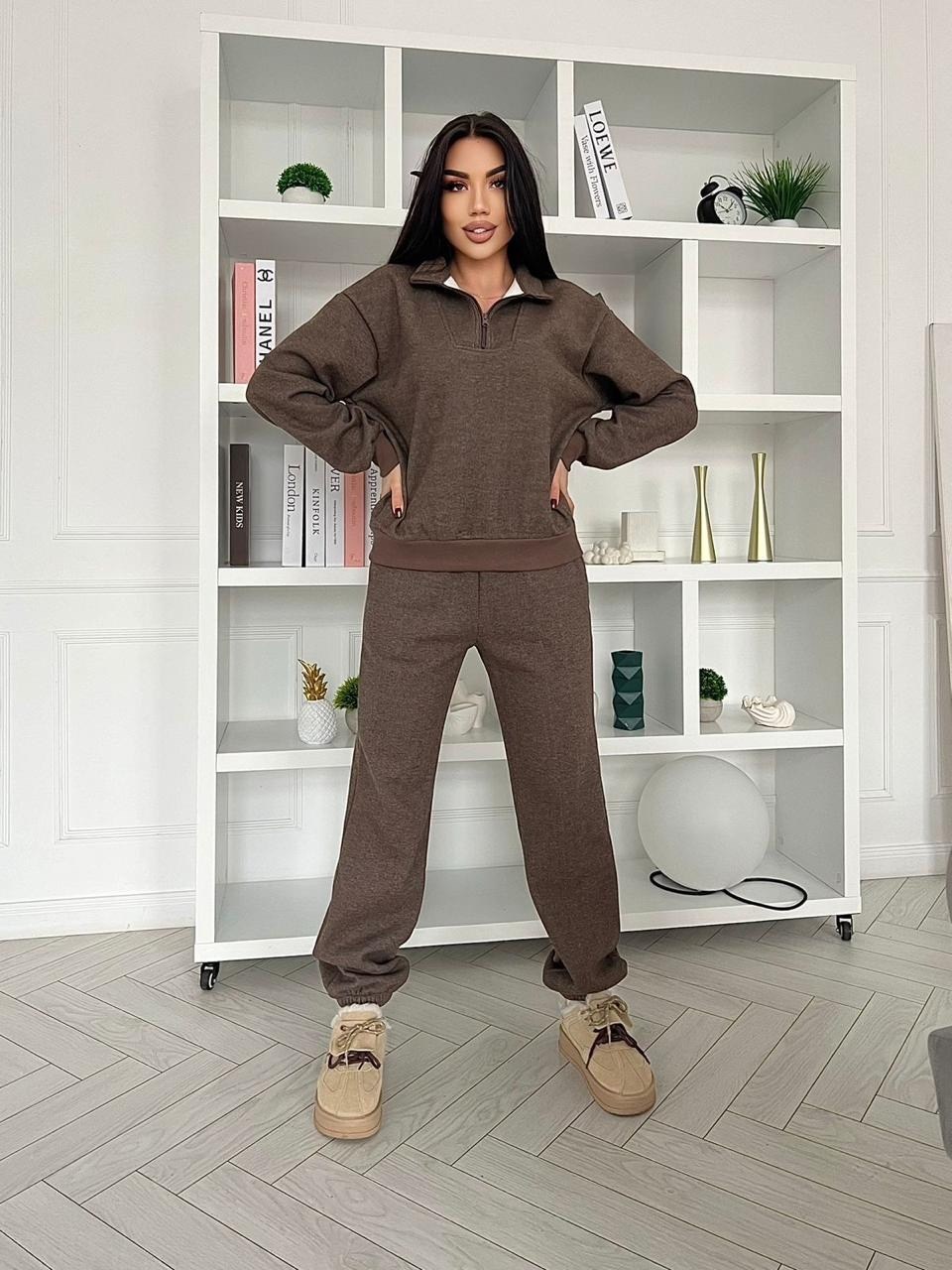женский спортивный костюм на флисе,костюм женский спортивный толстовка и штаны арт. 1445324,костюм на флисе,спортивный костюм женский,костюм флис женский