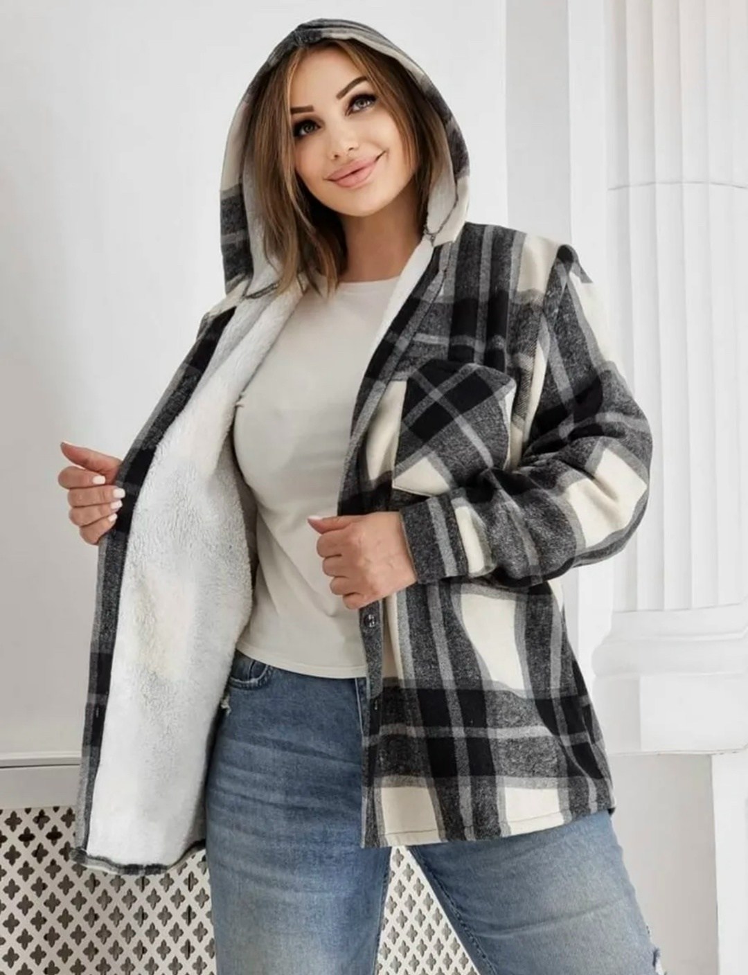 рубашки на меху,рубашка теплая,женская рубашка,рубашка теплая на меху,рубашка теплая в клетку удлиненная