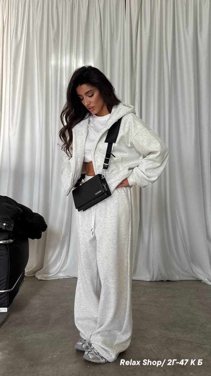 костюм спортивный со штанами палаццо и зип худи micca 362772883,костюм оверсайз с бомбером,костюм спортивный женский,костюм спортивный со штанами палаццо и зип худи micca,повседневный костюм
