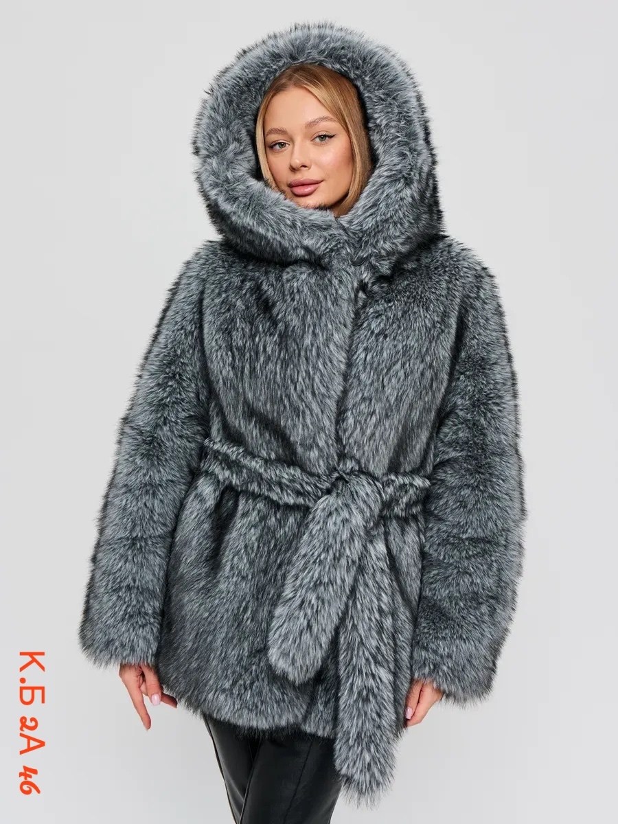 ,шуба искусственная песец из экомеха короткая x'zotic,шуба искусственная,шуба искусственная песец из экомеха короткая с капюшоном x'zotic,шуба искусственная из экомеха песца