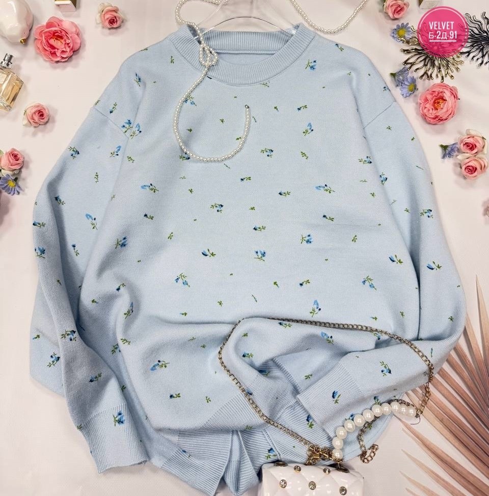 удлиненный свитер оверсайз в цветочек evona,свитер оверсайз,свитшот женская,женская кофта,свитер женский