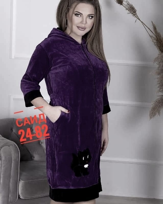 женский халат,женский велюровый халат,натали халат 451 велюр,халат,халат ткань королевский велюр