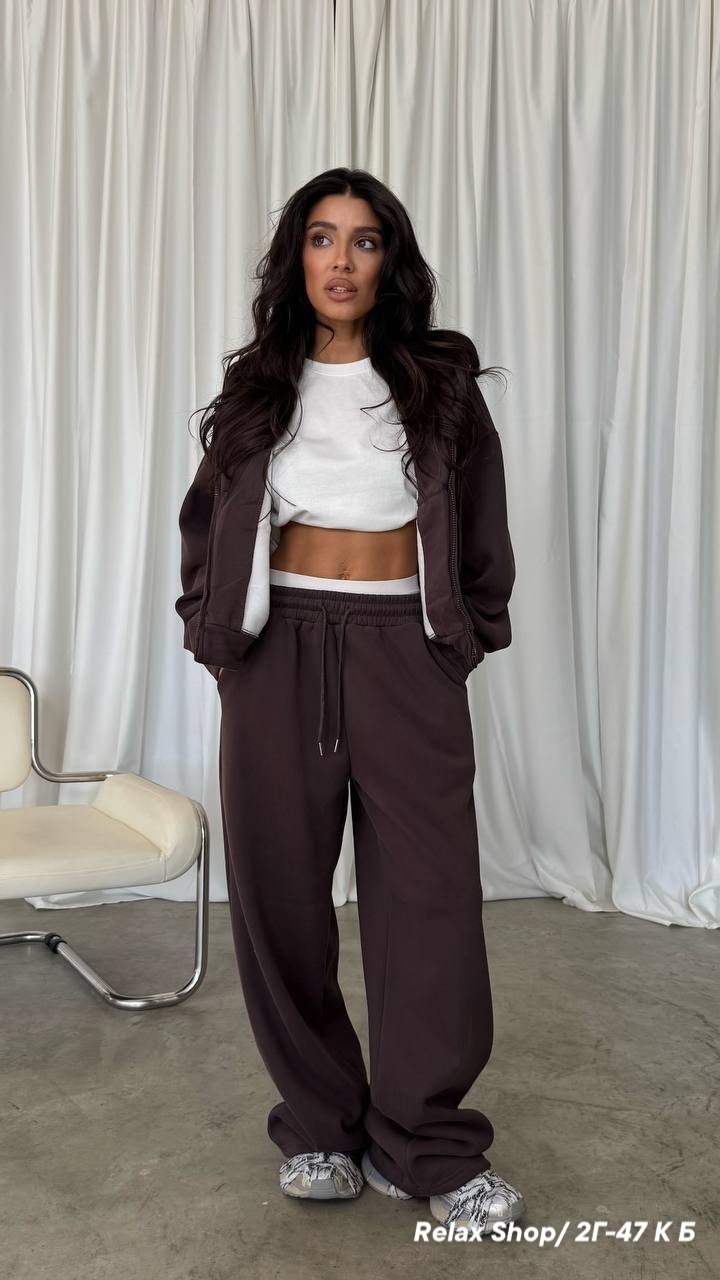 костюм спортивный со штанами палаццо и зип худи micca 362772883,костюм оверсайз с бомбером,костюм спортивный женский,костюм спортивный со штанами палаццо и зип худи micca,повседневный костюм