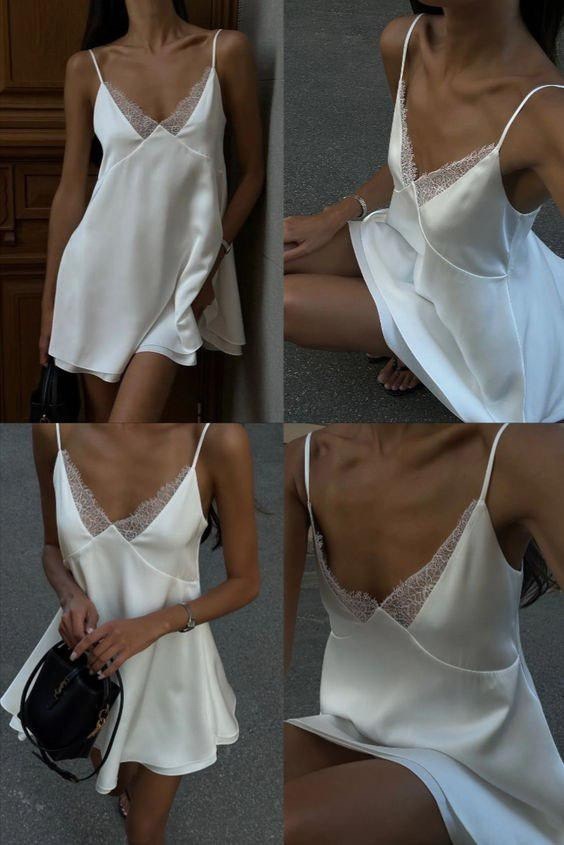 платье комбинация для женщин,белое атласное платье,короткое платье комбинация,атласное платье,атласное платье комбинация
