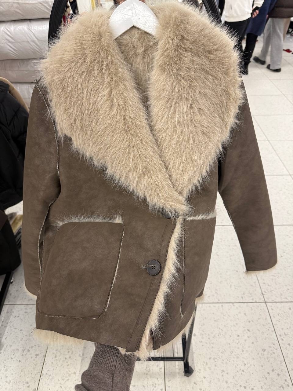 дубленка овчина мериновая авиатор,женская дубленка,дублёнка авиатор,тиградо авиатор дубленка,зимняя дубленка