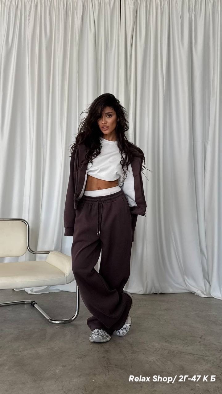 костюм спортивный со штанами палаццо и зип худи micca 362772883,костюм оверсайз с бомбером,костюм спортивный женский,костюм спортивный со штанами палаццо и зип худи micca,повседневный костюм