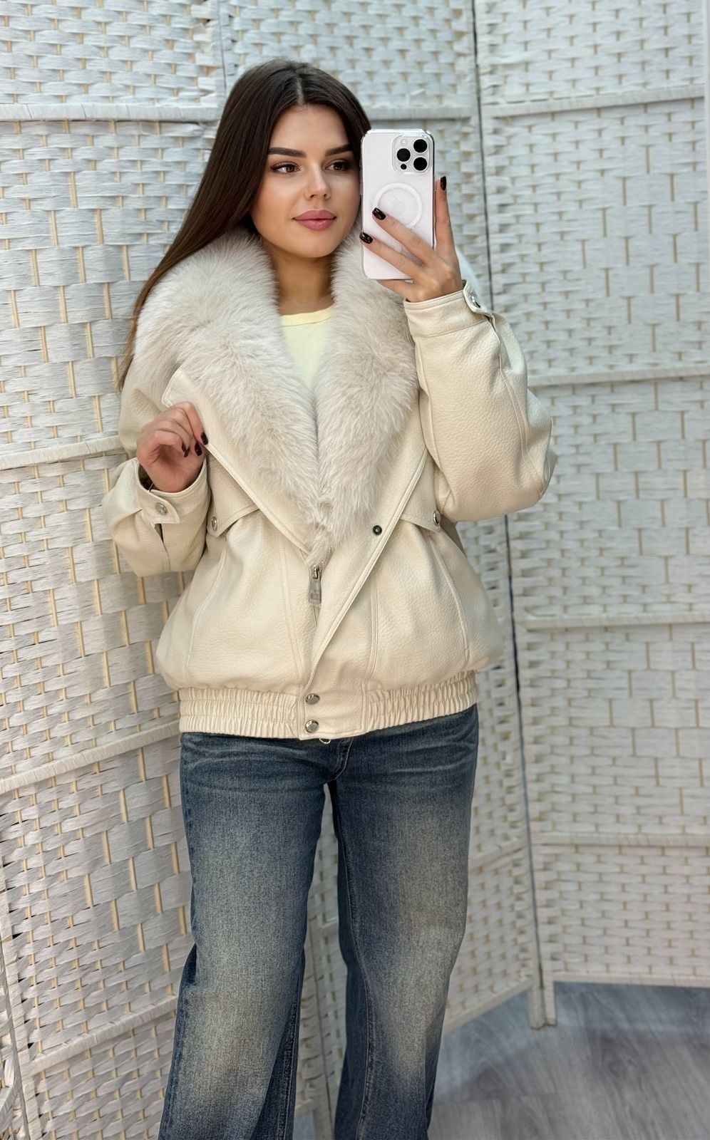 кожаная куртка женская furnatur 8024571 черная 54 ru,кожаная куртка,куртка с мехом,женская зимняя кожаная куртка,куртка женская