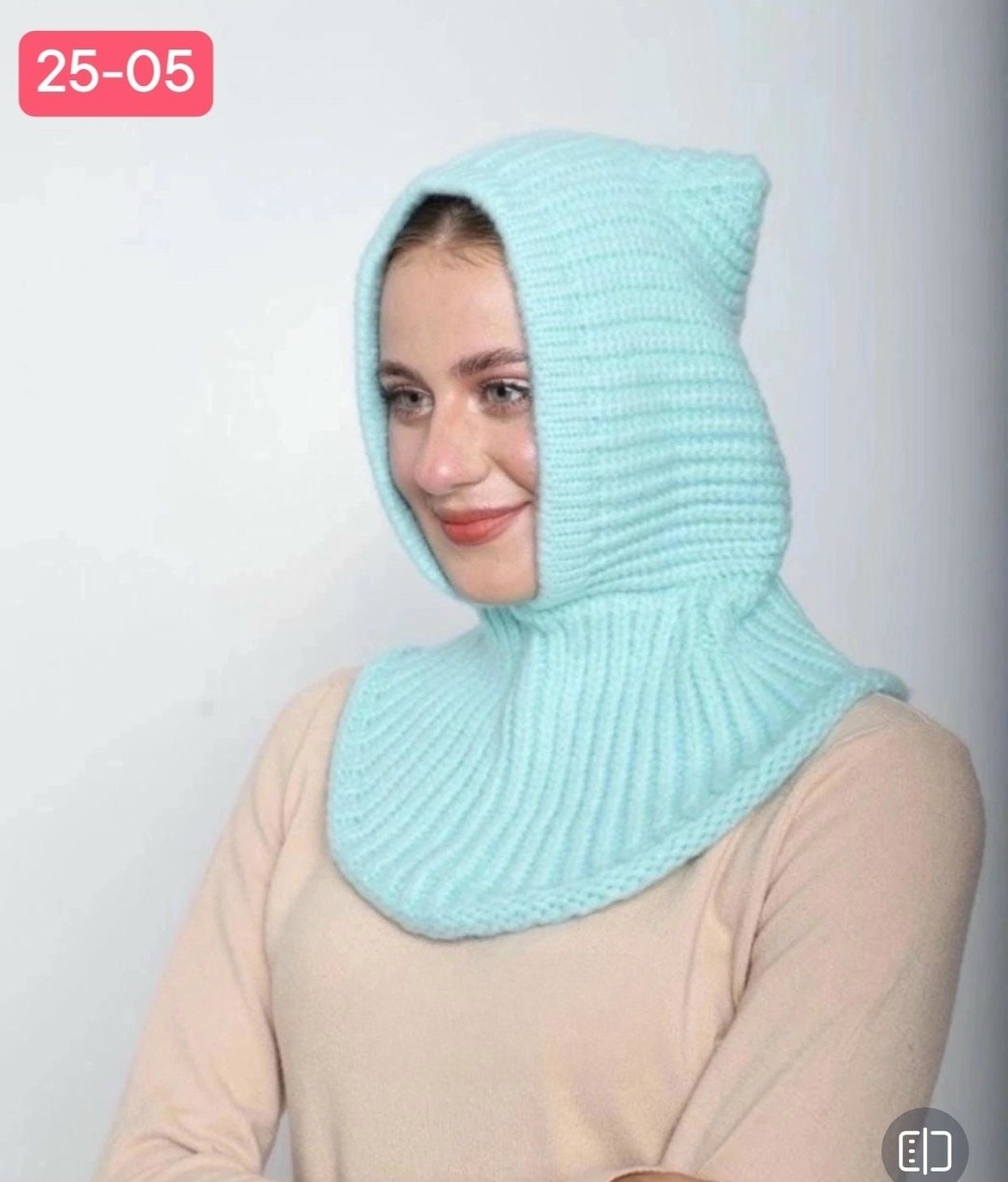 капор женский,капор балаклава,капор женский вязаный,женская вязаная шапка,балаклава женская