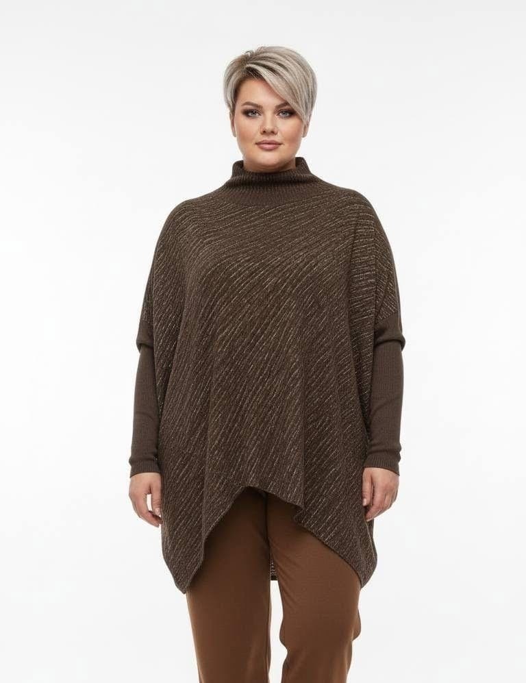 пончо коричневое,джемпер женский,пончо женское,пончо женское теплое,вязаное пончо