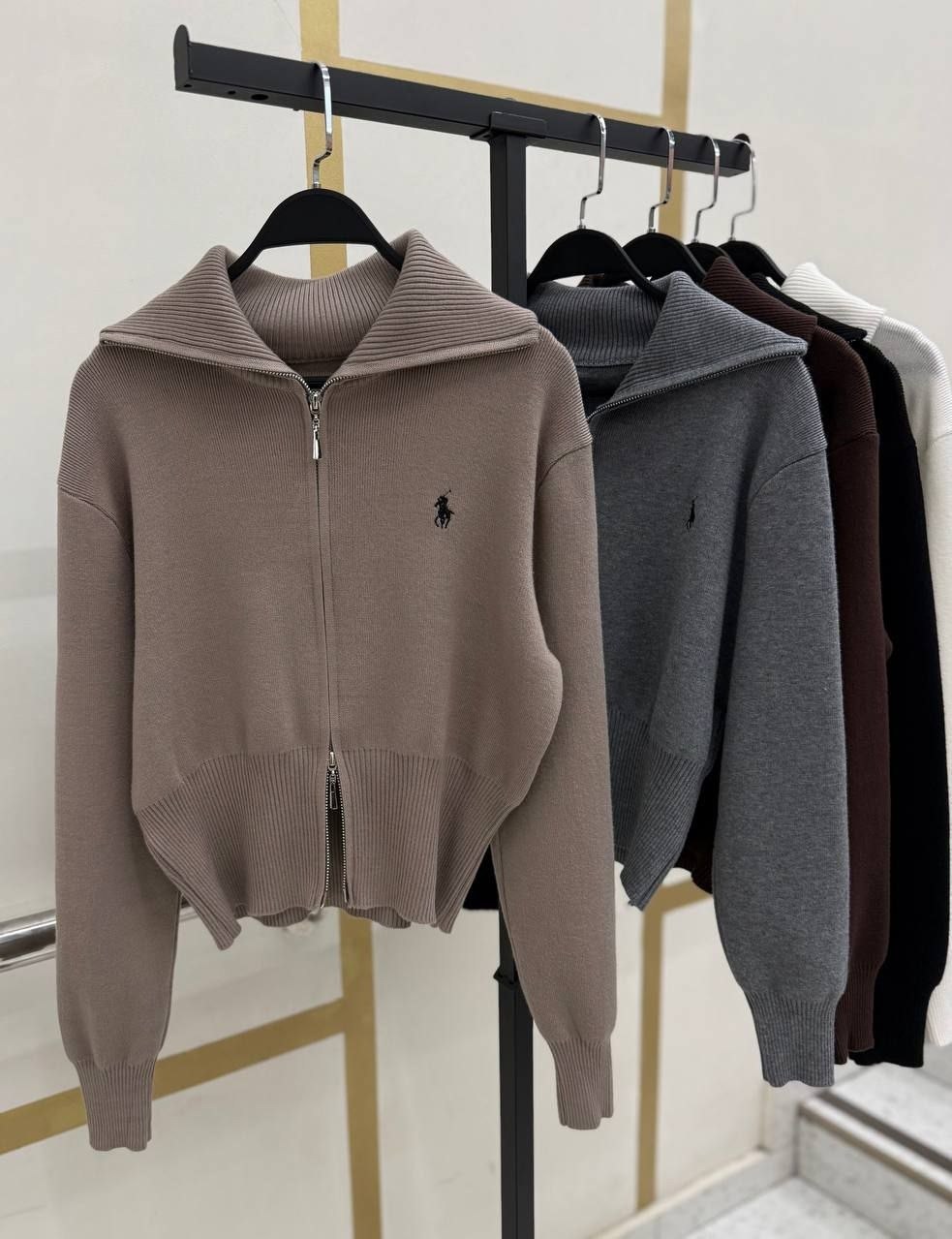 женская кофта,свитер женский ralph lauren серый деним,кофта кашемир,свитер с двойным замком polo,свитер с замком