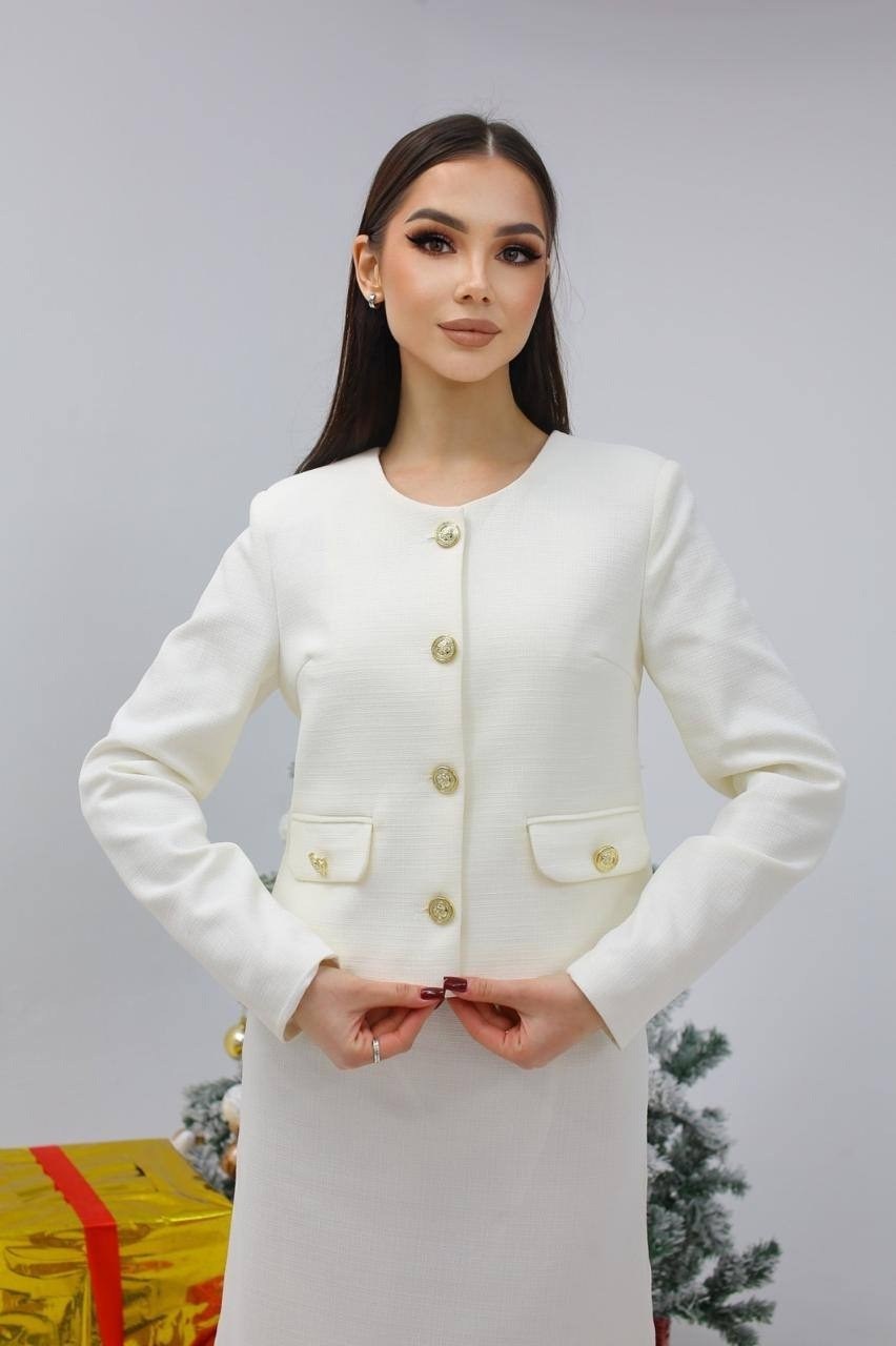 жакет,жакет белый женский,твидовый костюм,твидовый жакет,жакет из твида молочный
