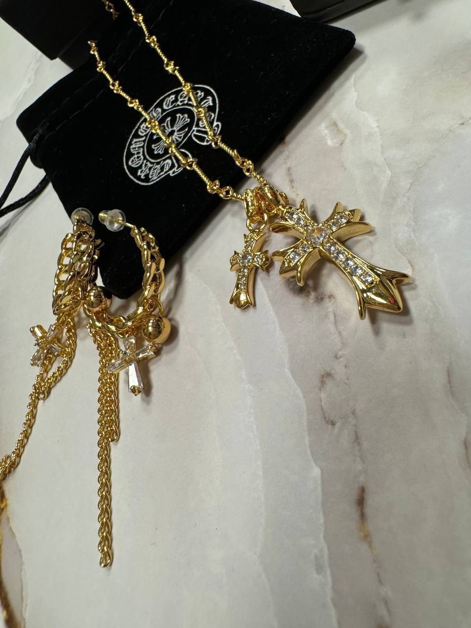 золотые серьги со съемными подвесками,серьга с цепочкой,серьги в виде креста,модные серьги,элегантные серьги