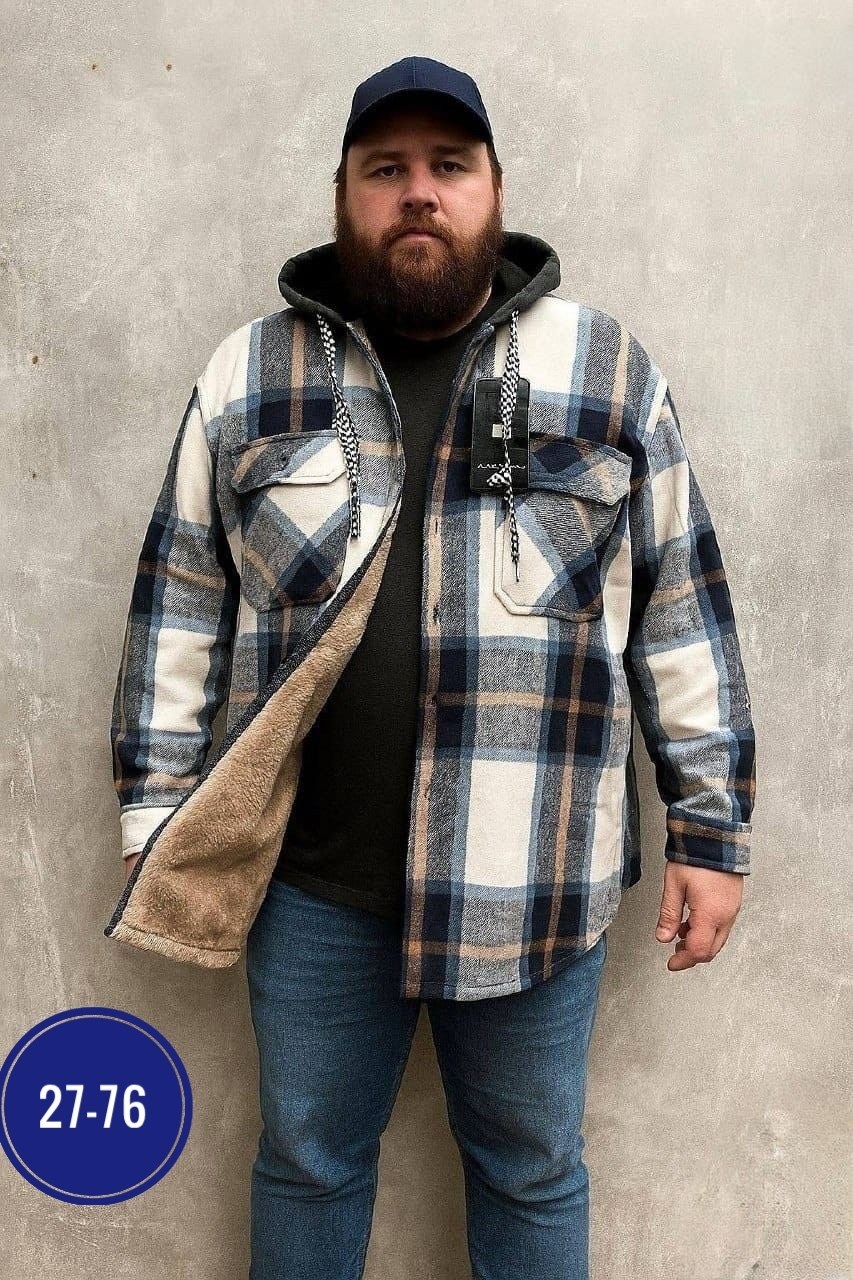 рубашка в клетку теплая с капюшоном,рубашка в клетку с капюшоном,утепленная рубашка в клетку,рубашка с капюшоном,теплая рубашка