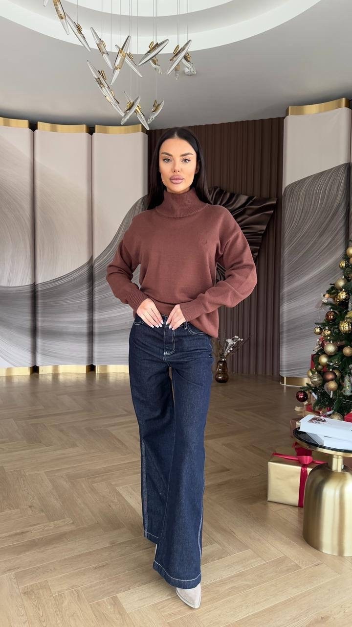 шерстяной свитер с высоким горлом оверсайз cc home,свитер оверсайз,свитер,свитер женский,свитер классический