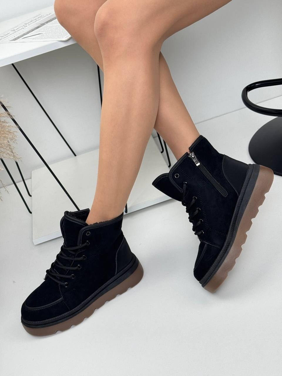 зимние короткие ботинки замшевые кабlook,зимние ботинки женские,зимние ботинки замшевые угги высокие на платформе obba,,ботинки женские зимние замшевые
