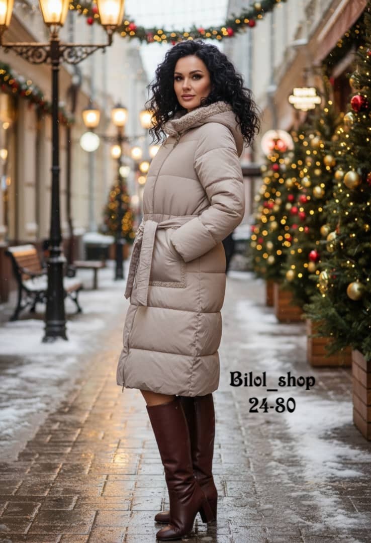 пуховик зимний длинный куртка с капюшоном t fashion,пуховик женский,пуховик,пуховик бежевый,куртка пуховик зимняя длинная с капюшоном deep style